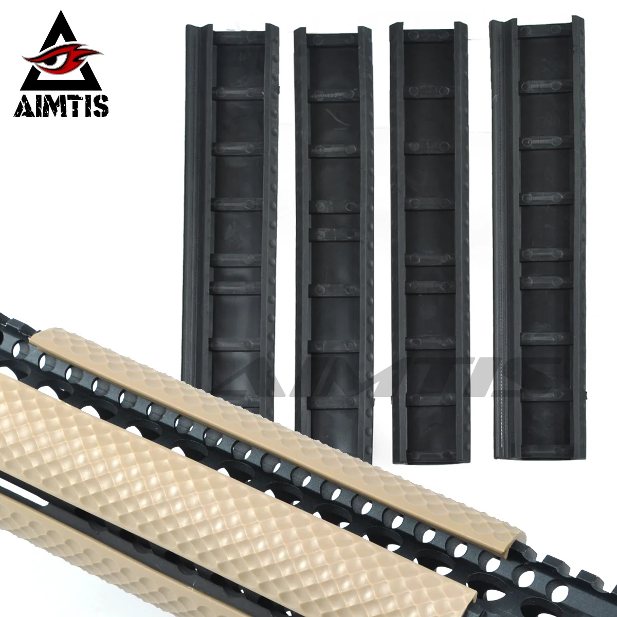 Резиновые направляющие крышки AIMTIS 4 шт. с линейным слотом подходит для AR15 M4 M16 223 5 56