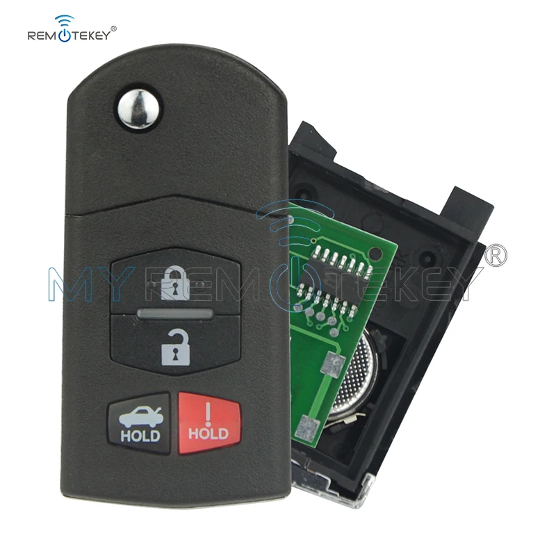 Флип ключ Remtekey BGBX1T478SKE12501 4 кнопки 315 МГц 4D63 чип дистанционный брелок для ключа Mazda 3