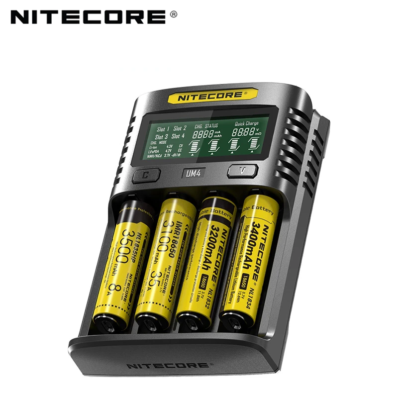 100% оригинал Nitecore UM4 USB QC зарядное устройство интеллектуальная схема глобальная