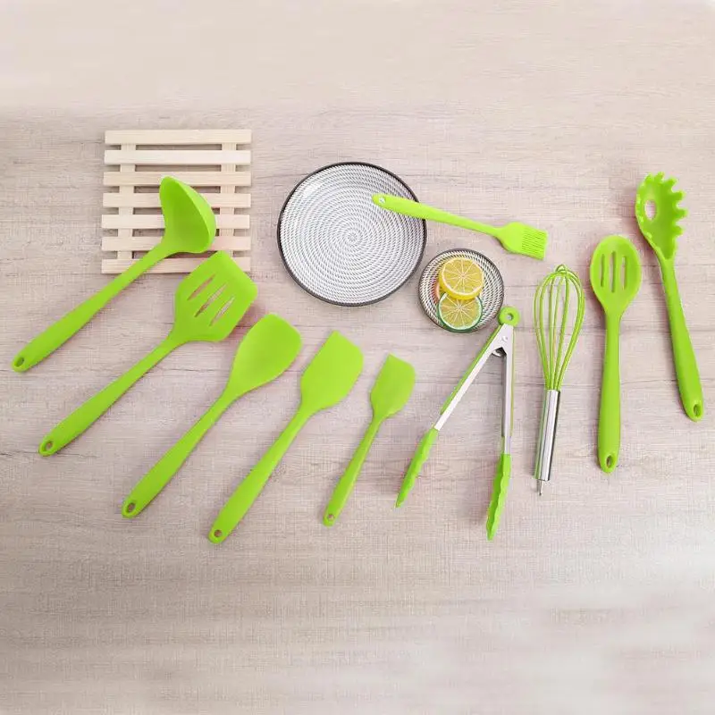 10pcs/Set Silicone Heat Resistant Non-Stick Kitchen Cooking Utensils Tool | Дом и сад