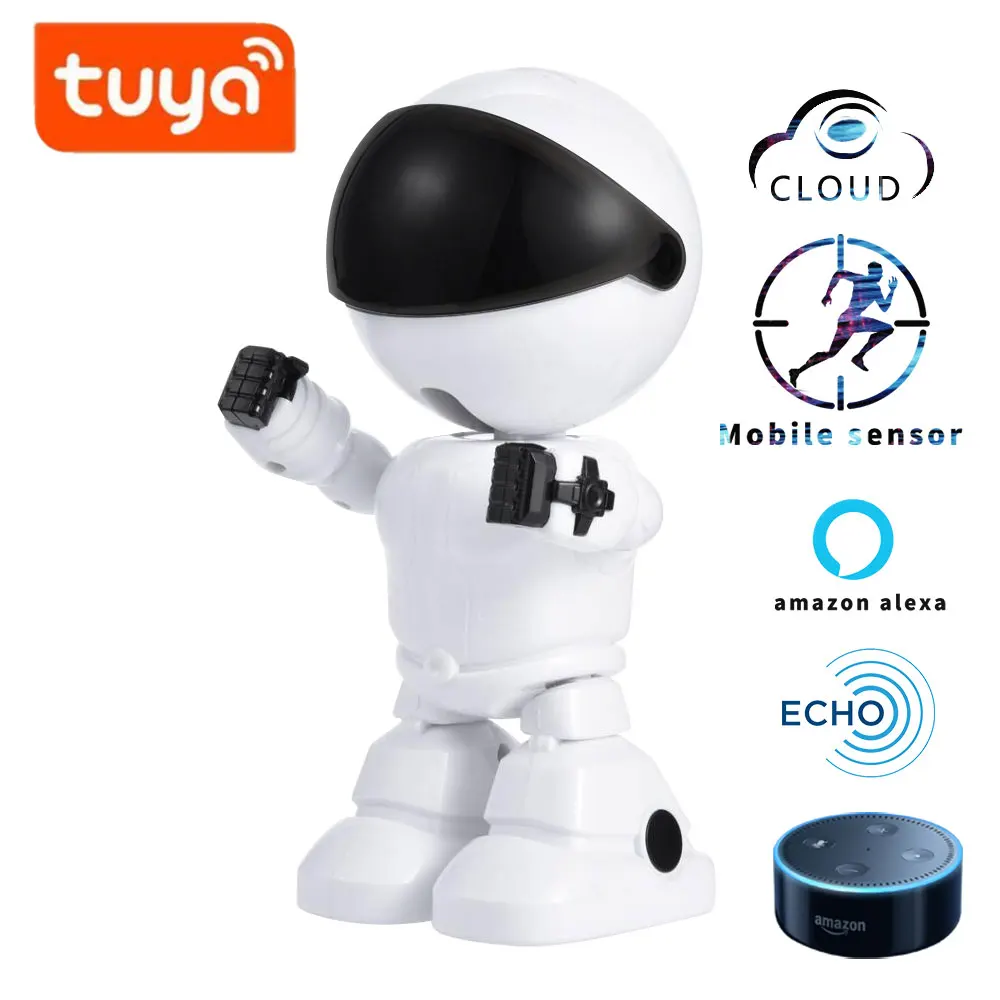 

TUYA Alexa Echo Baby Monitor Wifi Two-way Audio Robot Camera 1080P HD Network IP Night Vision Motion Detection SMART Home Shojzj