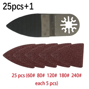 26 шт пальчиковые шлифовальные листы колодки Осциллирующий многоинструментный бумажный набор 60  240 # Grits