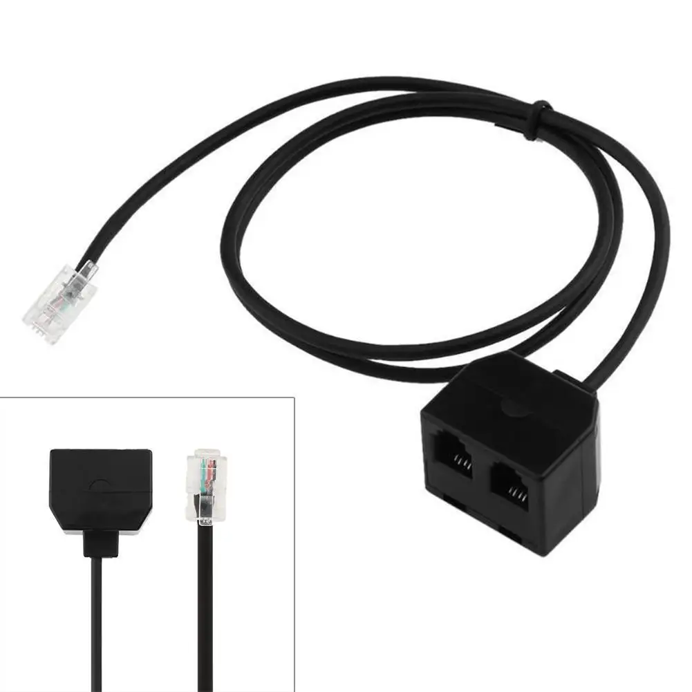 OPQ RJ9 4P4C Штекерный на двойной женский соединитель портов телефонный адаптер