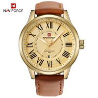 naviforce mens luxurious gold large dial watch men business quartz wristwatch male sport army clock watches relogio masculino