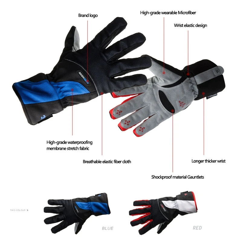 HOT-ROBESBON теплые велосипедные перчатки зимние флис полный палец ветрозащитные для