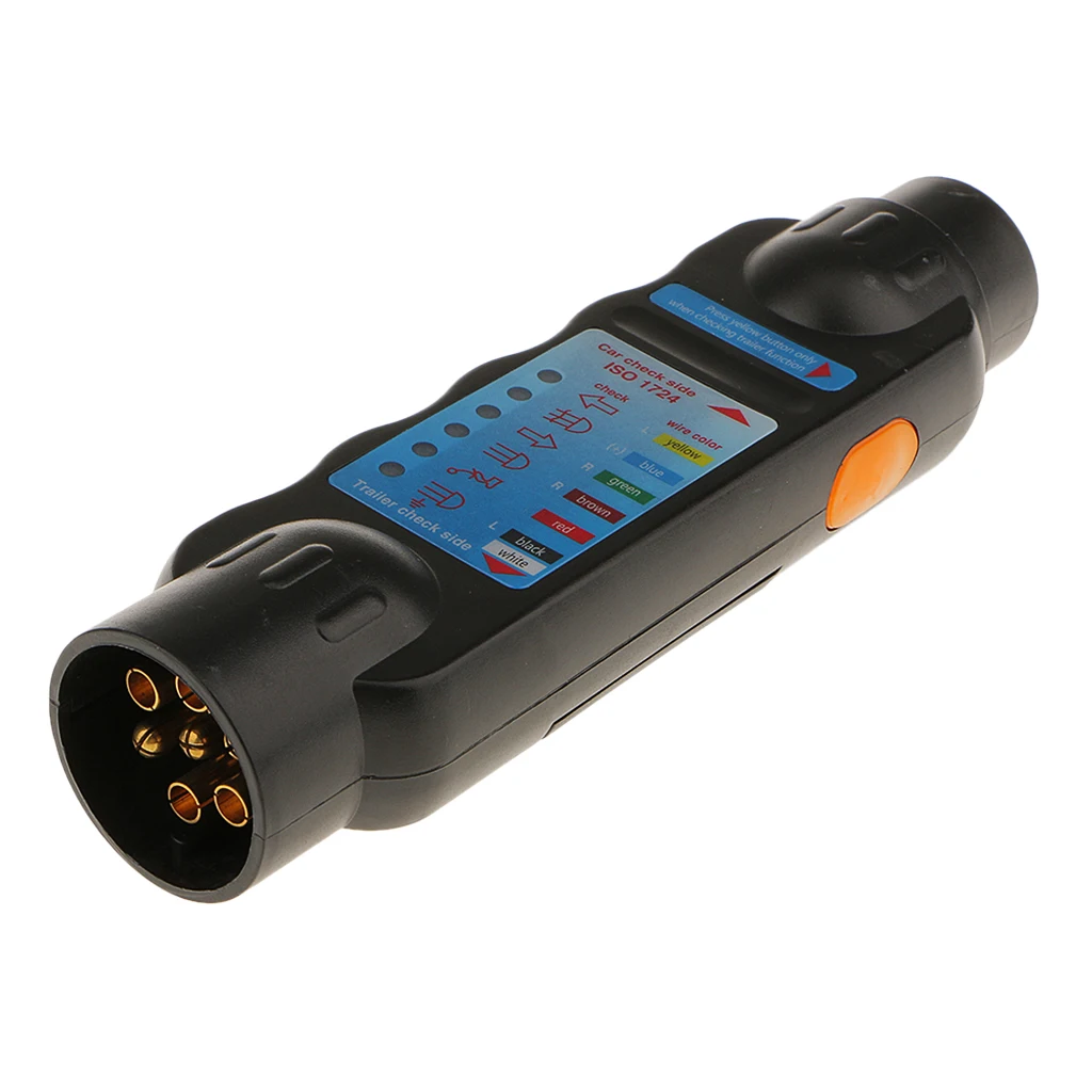 Тестер 7-контактного прицепа для буксировки светодиодный индикатор разъем и