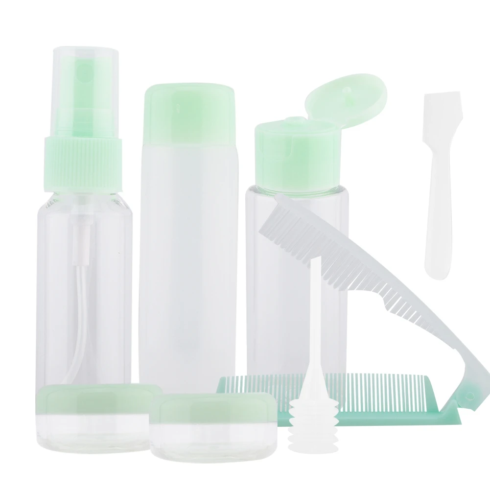Home Travel Packing Transparent Bottles Set Lotion Shampoo Shower Container Folding Comb | Красота и здоровье