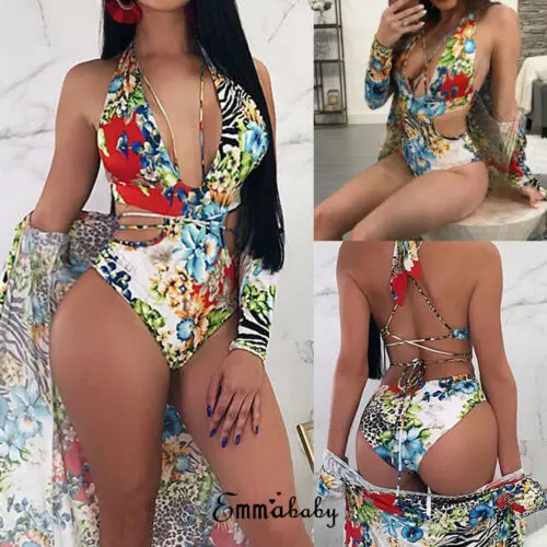 Для женщин сексуальный Одна деталь Монокини пуш ап купальник бикини с мягкими