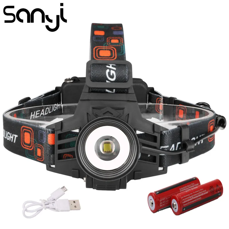 Фонарик SANYI T6 светодиодный с 3 режимами работы на 2 батареях 18650|Налобные LED-фонари|