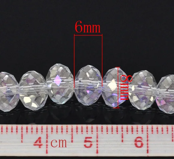 Прозрачные цветные хрустальные бусины AB 8x6 мм около 360 шт. (B11661)|bead sellers|beaded lipsbead