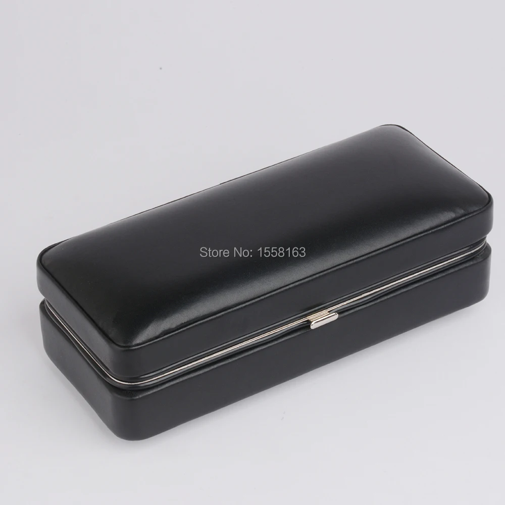 COHIBA Travel Cigar Case Black Leather Cedar Wood Lined Holder Mini Humidor with Cutter | Accessories