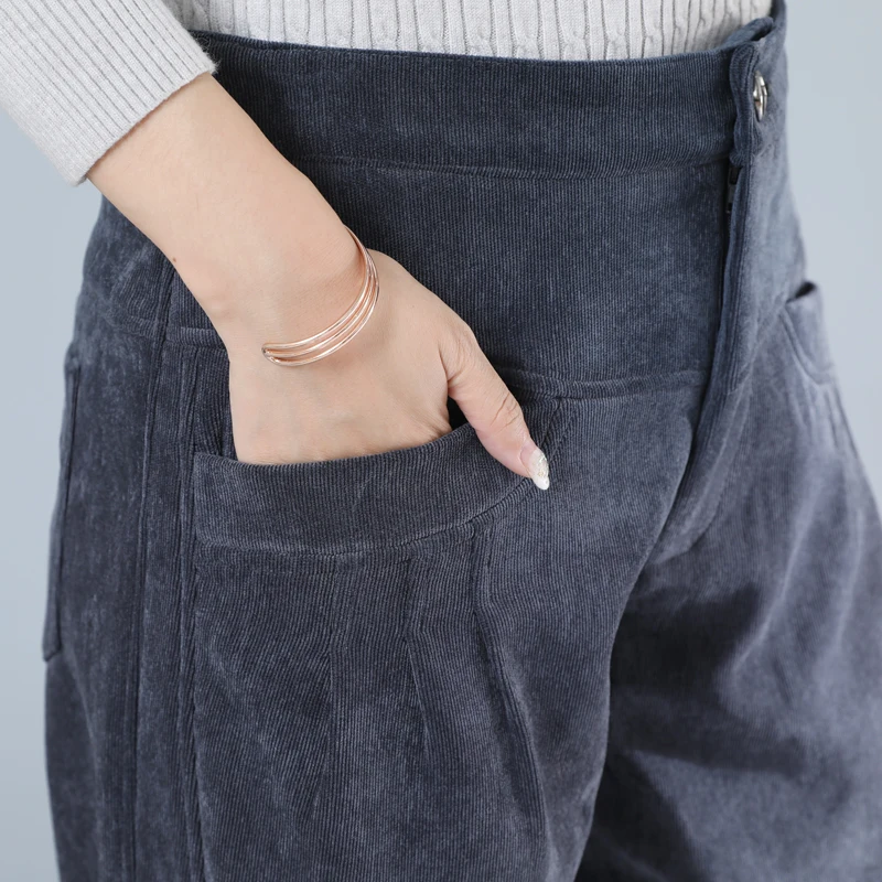 Hot Sale 2020 Winter New Women's Pants Plus Velvet Warm Lantern Pants Corduroy Harem Pants Loose Fashion Warm Trousers