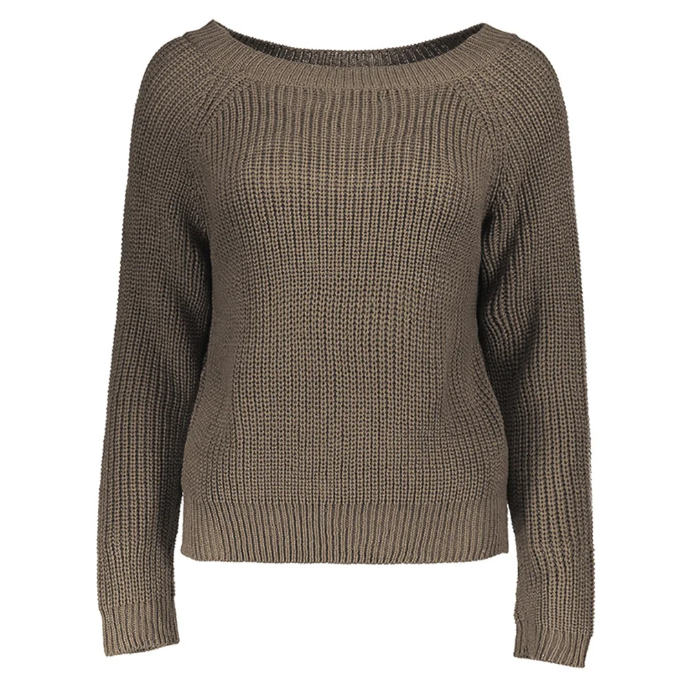 Женский свитер с вырезом-лодочкой весенне-осенний свободный тонкий пуловер в