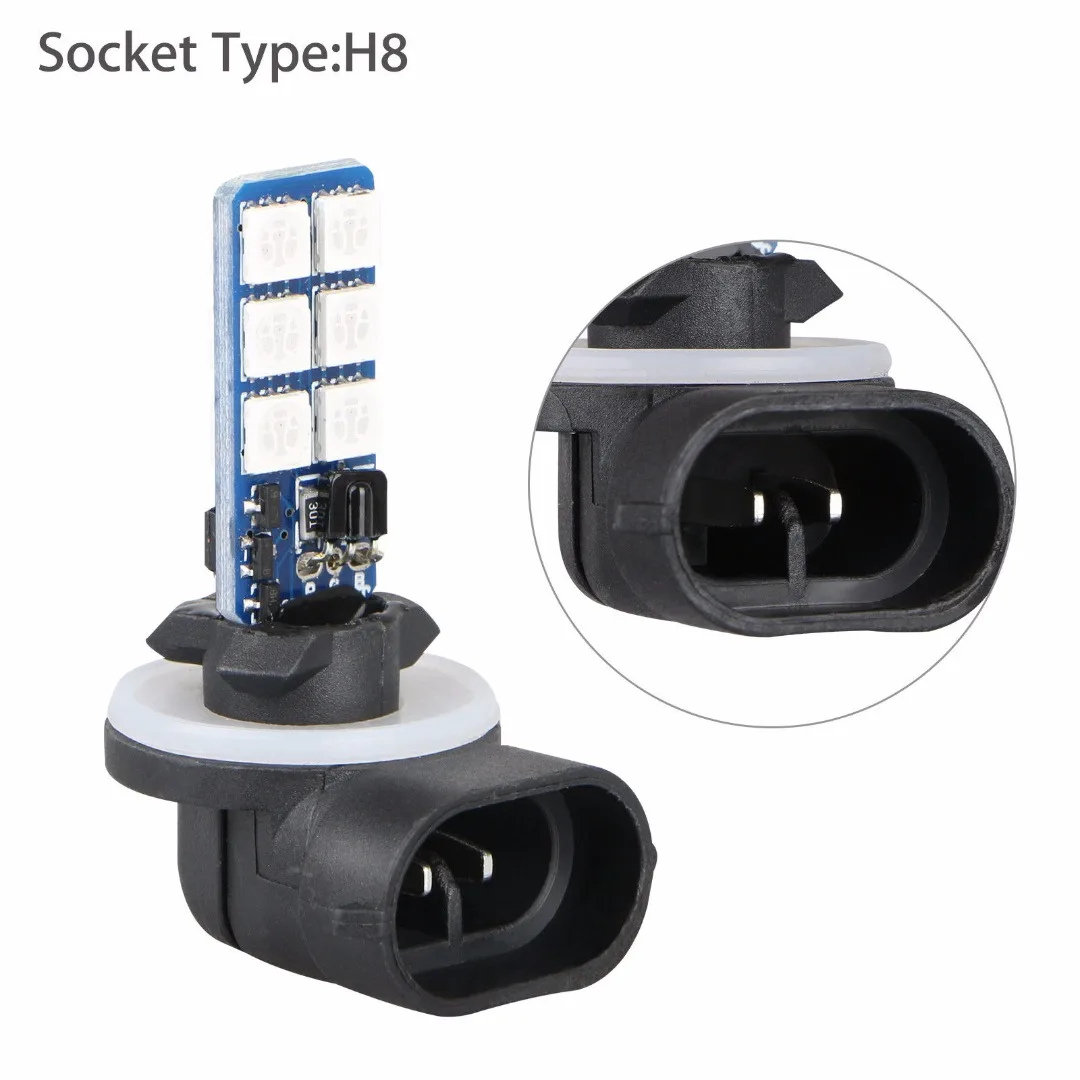 Mayitr 2 шт. 12V 881 5050 RGB 12LED автомобилей головной светильник тумана лампы высокой