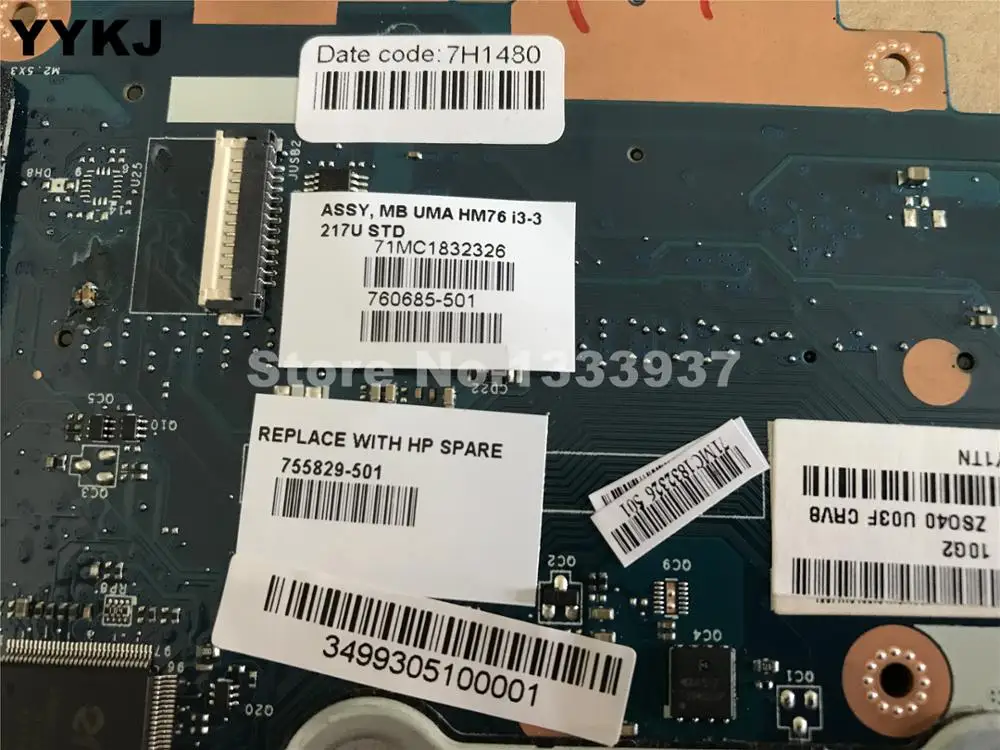 Материнская плата для ноутбука HP 14-R 240 G3 246 755829-501 760685-501 ZSO40 LA-A998P SR0N9 I3-3217U DDR3L |