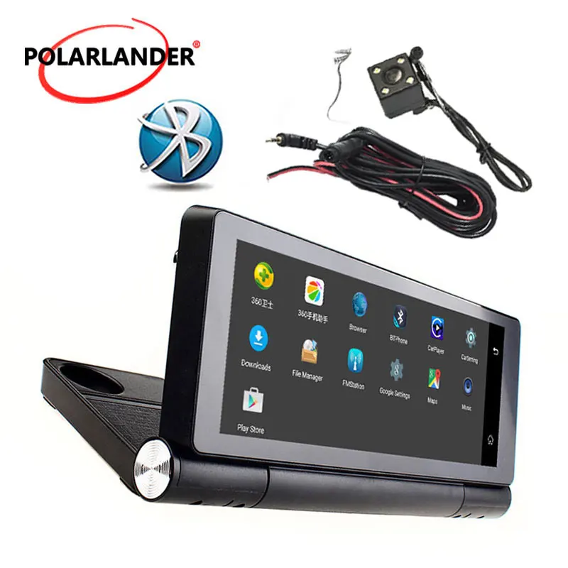 Center Console Navigator Bluetooth WIFI AVIN Dual Camera CAR GPS DVR 1080P Recorder 1280*480 4 LED 3G Android 5.0 | Автомобили и