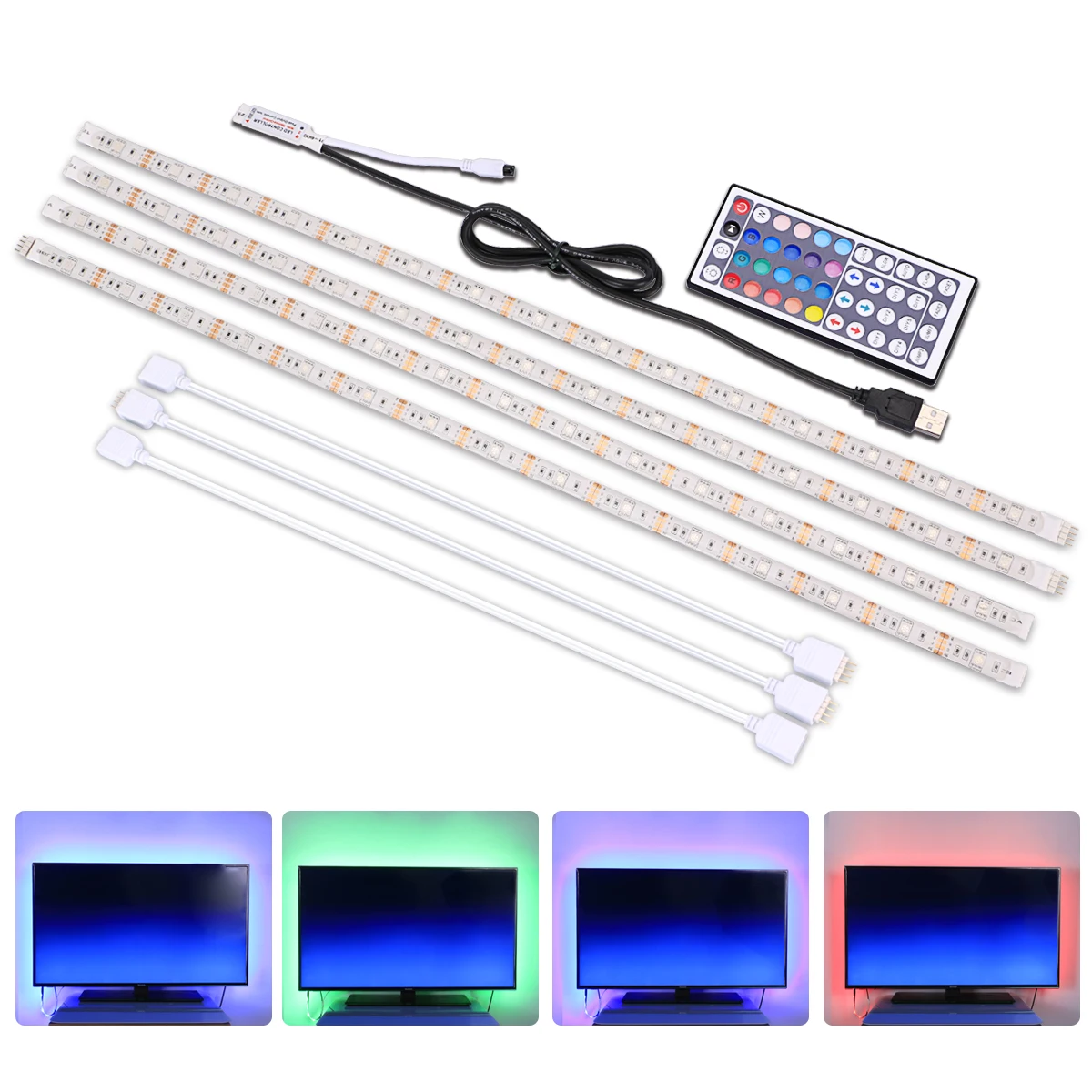 Новая светодиодная лента RGB 5050 2 м для домашнего кинотеатра комплект
