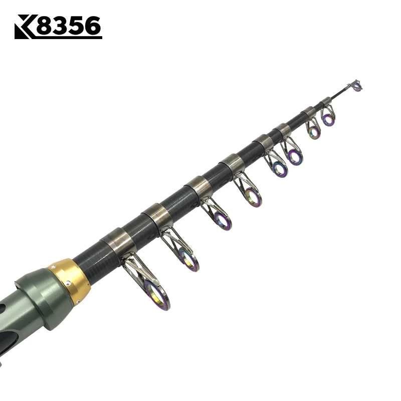 K8356 карбоновая портативная телескопическая удочка спиннинговая морская