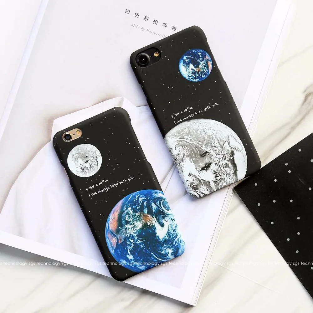 Чехол для телефона KISSCASE Moon Scrub iPhone 7 8 5 5S SE 6 6s Plus чехол космическая Вселенная земля