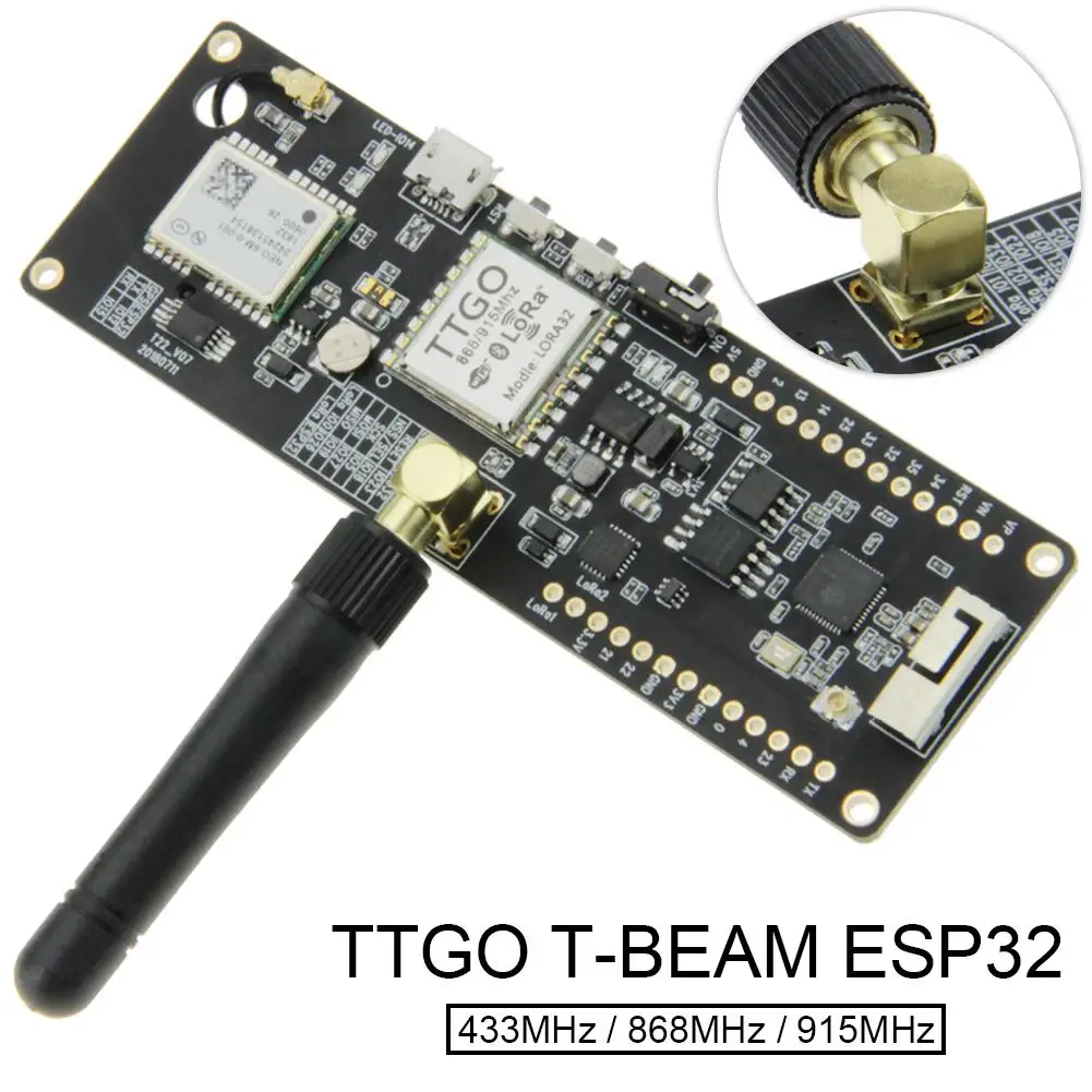 TTGO T Beam ESP32 433 868 915 МГц WiFi беспроводной bluetooth модуль gps NEO 6M SMA LORA 32 18650 Держатель