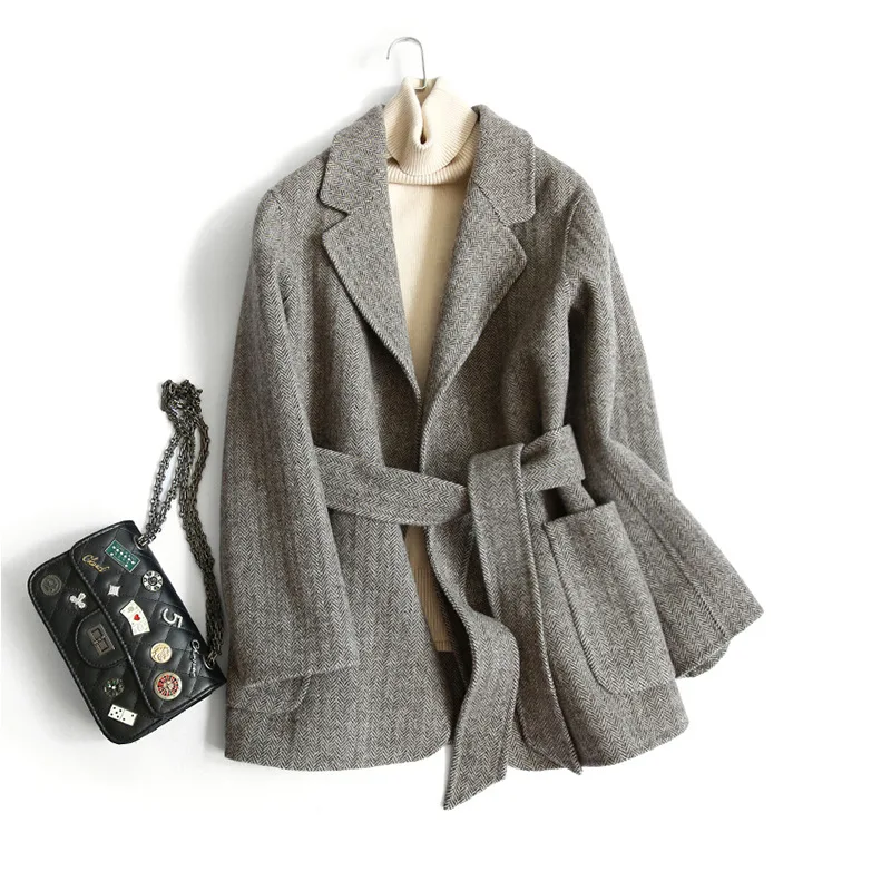 TiToTaTo шерстяное Женское пальто тонкое Осеннее новое однотонное двухстороннее