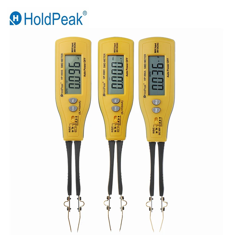 

HoldPeak HP-990A/B/C Digital Multimeter SMD Tester Resistance Capacitance Meters Diode Test Professional SMT Component Tester