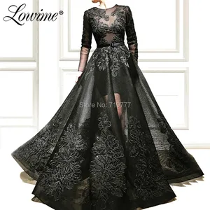 Black Elegant Evening Dress 2019 New Arrival Long Prom Dresses Saudi Arabic Couture Muslim Party Gowns Abendkleider Vestido Black Elegant Evening Dress 2019 New Arrival Long Prom Dresses Saudi Arabic Couture Muslim Party Gowns Abendkleider Vestido
