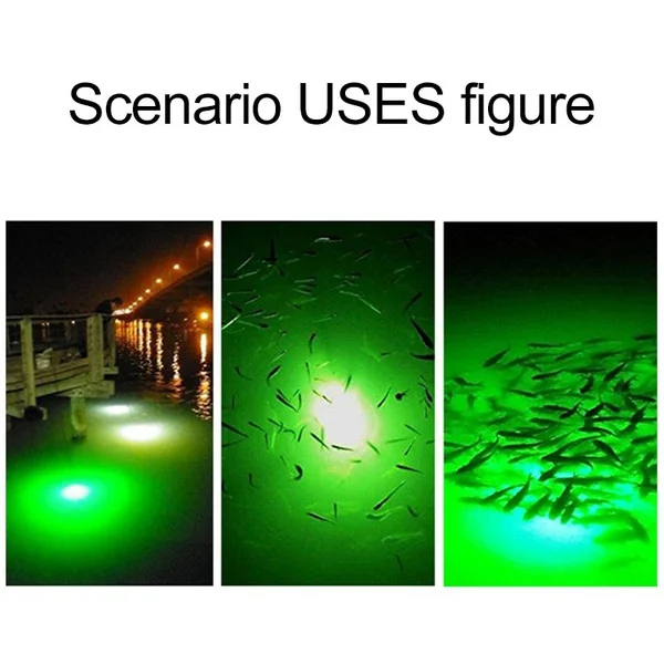 12V LED зеленый подводный погружной ночной рыболовный светильник Crappie Shad кальмар