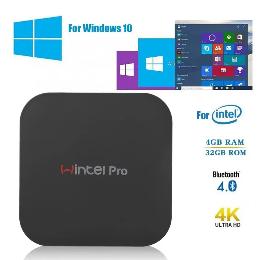 Мини ПК Intel atom Z8350 Четырехъядерный 4 Гб + 32 планшетный ноутбук (с ключом) 100 240 в