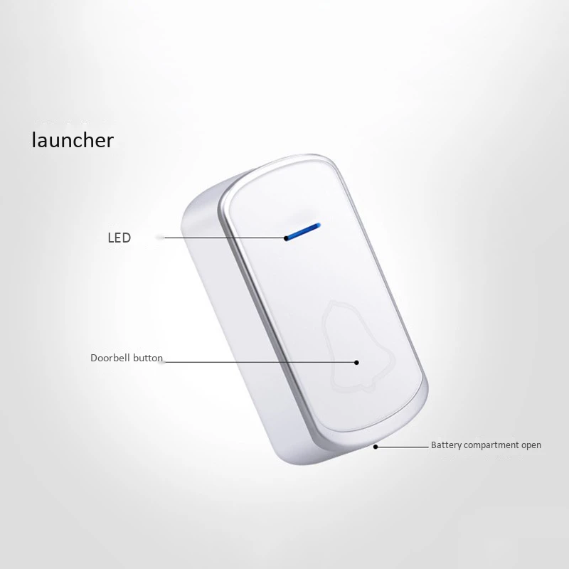 Wireless Doorbell Waterproof 280M Range Smart 58 Melody Ring Door Bell 1 Push Doorbells Button + 2Receivers Vc100-240V(Eu Plug |