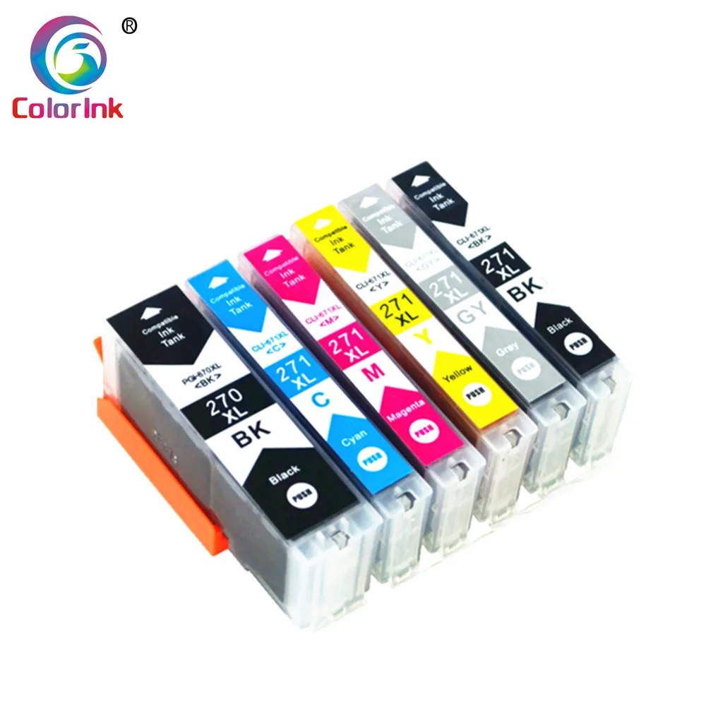 ColorInk 6 упаковок PGI 270 XL CLI 271 совместимый чернильный картридж для PIXMA MG7720 MG5722 MG6822 TS5020