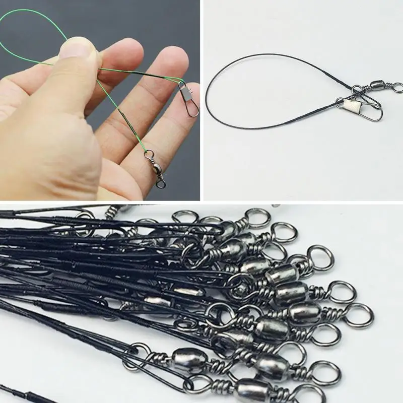 10 шт./лот рыболовная леска поводок приманка анти-укуса стальная проволока