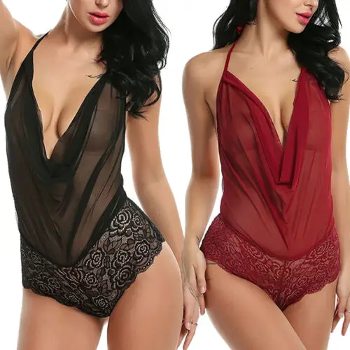 Сексуальная Женская одежда для сна нижнее белье платье Babydoll стринги кружева