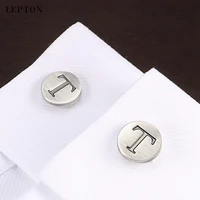lepton letters of an alphabet t cufflinks for mens classic antique silver plated letters t cuff links men shirt cuffs cufflink