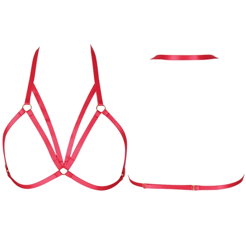 Оригинальный дизайн розовый бюстгальтер Kawaii с открытой грудью Связывание