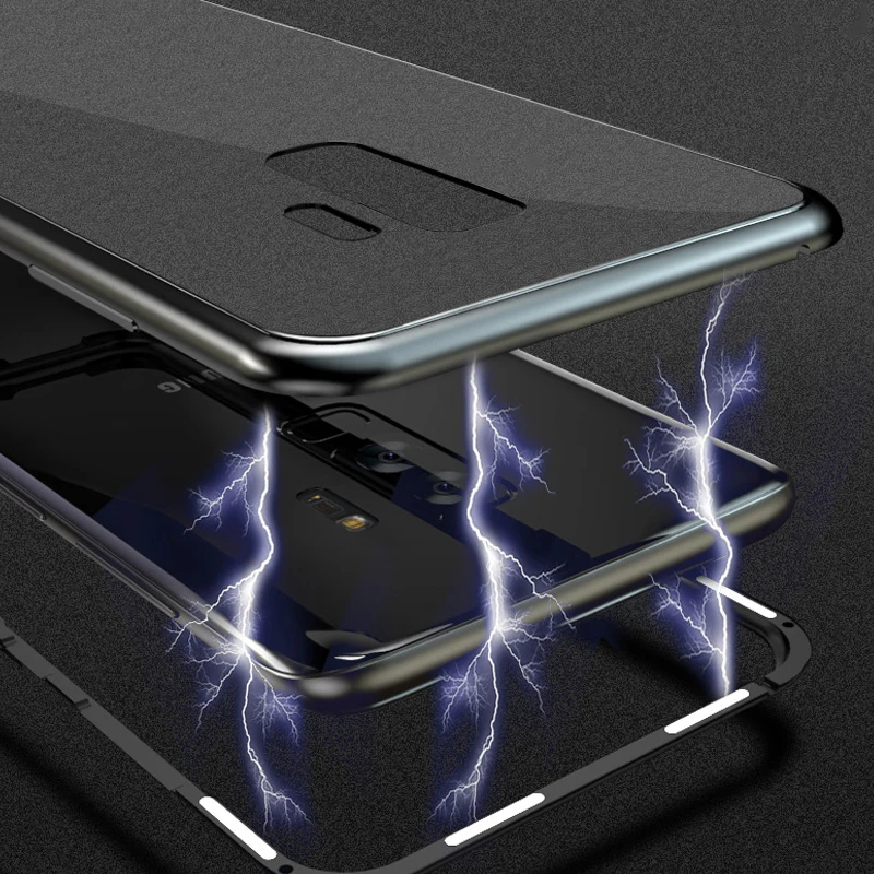 360 роскошный Магнитный адсорбционный бампер флип чехол для samsung s8 Магнит Samsung galaxy