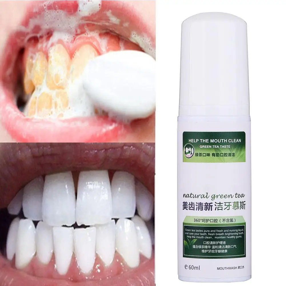 60 мл Зубная паста отбеливающая пена натуральная для мытья рта вода Отбеливание