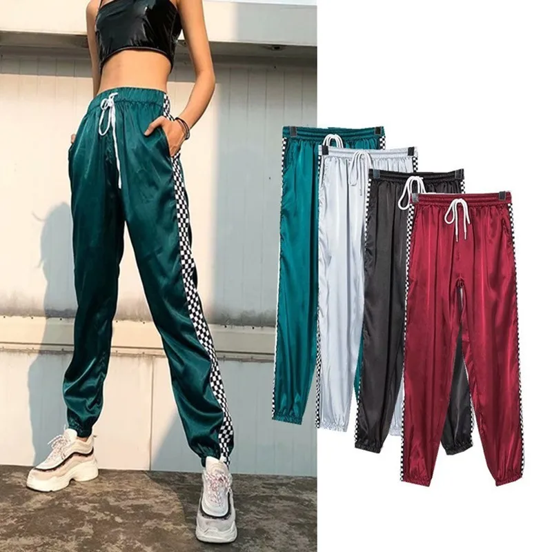 Devolove Лоскутная Шахматная спортивные штаны женские повседневное свободные