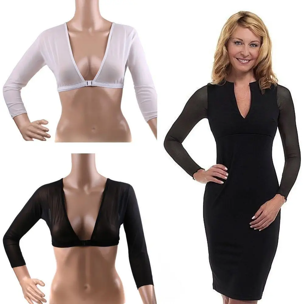 

Women Shapewear Arm Sleeve Shaper Fashion Trainer Slimming Control Transparent Sexy Crop Tops 2019 Trend Long XL Size