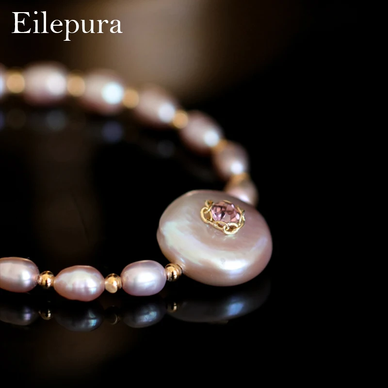 Eilepura оригинальный дизайн натуральный пресноводный барокко плоский фиолетовый