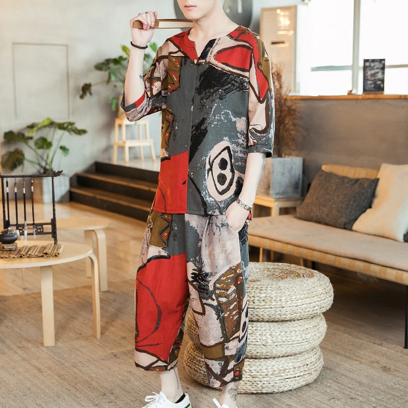 Мужской винтажный спортивный костюм пляжные шорты и рубашка в стиле хип-хоп с