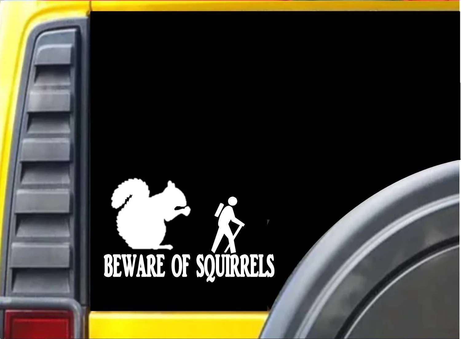 Beware of Squirrels Sticker hiking feeder decal window 20cm |