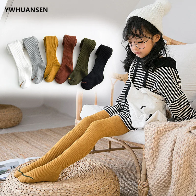 Классические полосатые детские колготки YWHUANSEN 6 цветов для девочек весенне