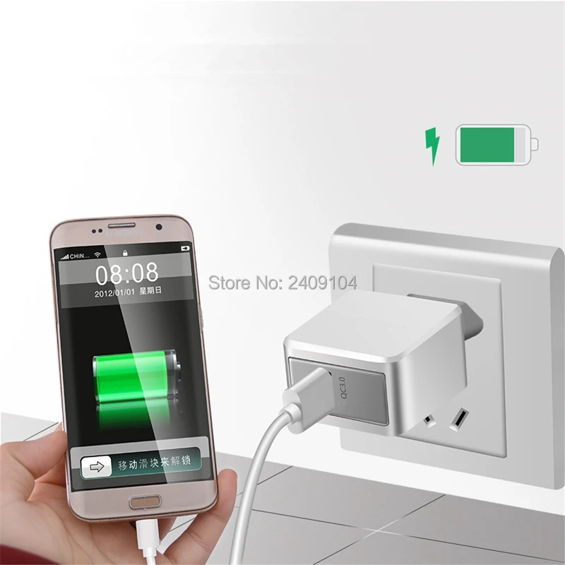 Оптовая продажа 50 шт./лот EU/US/UK Plug Зарядное устройство QC 3 0 USB для iphone 6 7 8 plus X samsung S8