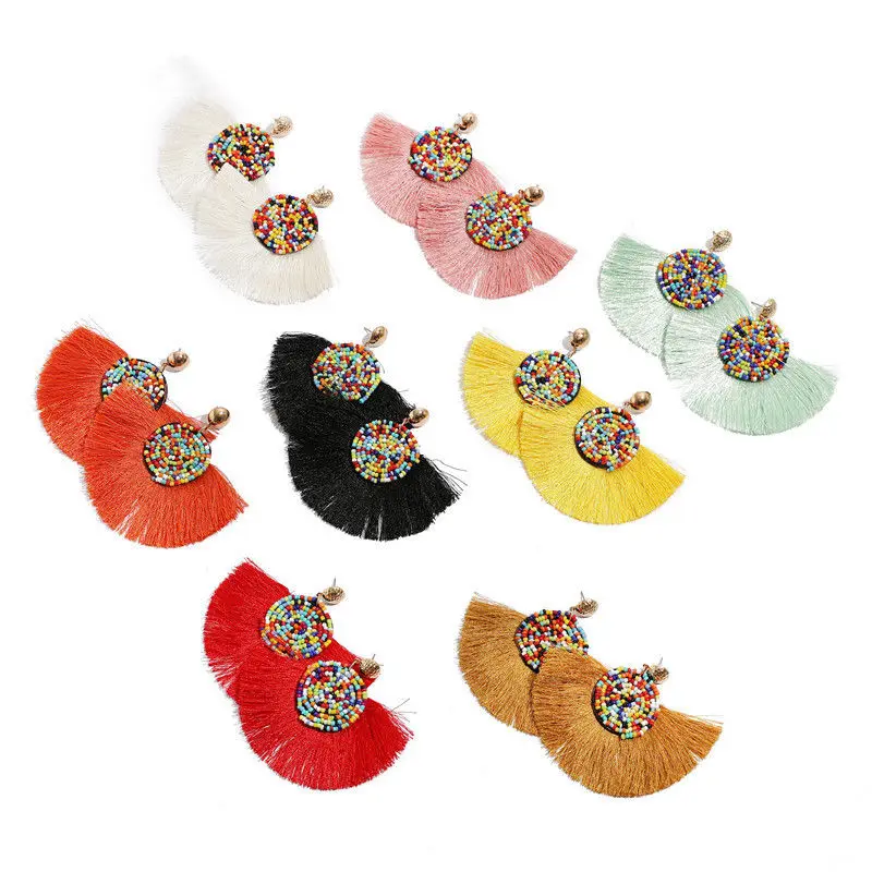 Fashion Classic Ethnic Multicolor Tassel Earrings for Women Girls Party Vintage Glamour Bohemian Drop Jewelry Gift | Украшения и