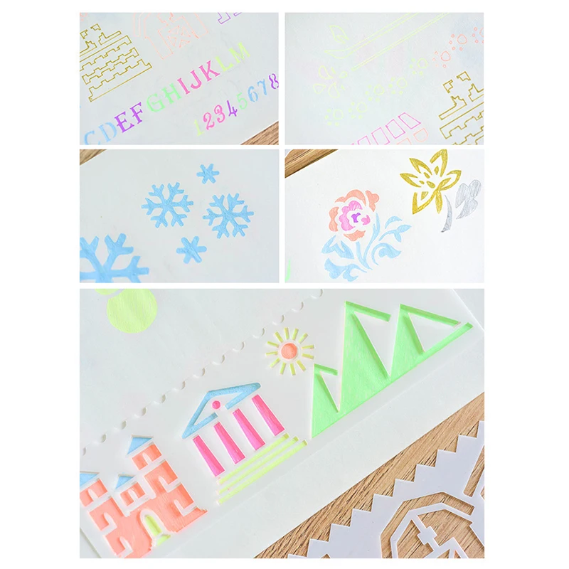 8 различных стилей шаблон для рисования пуля журнал трафарет набор пластиковый