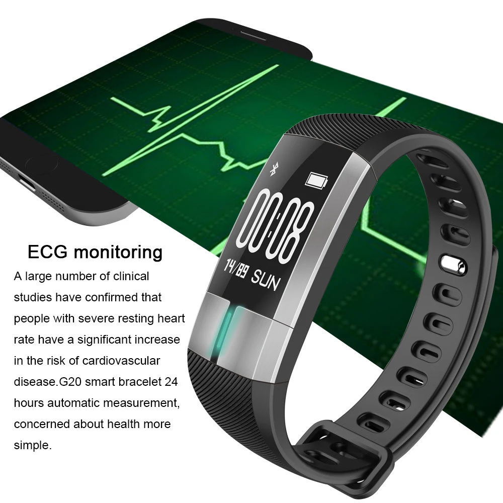 R20 ECG мониторинг в реальном времени Bloeddruk Hartslag Спорт Смарт фитнес Браслет Horloge