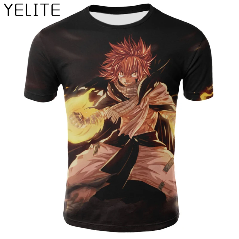 YELITE футболка аниме Harajuku Феи хвост одежда модная Топы с короткими рукавами