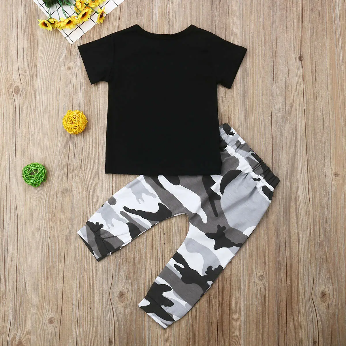 2019 Canis Summer Toddler Baby Boys Clothes Short Sleeve T-Shirt Top+Long Camo Pants Cotton Outfits Camouflage Fashion Set |