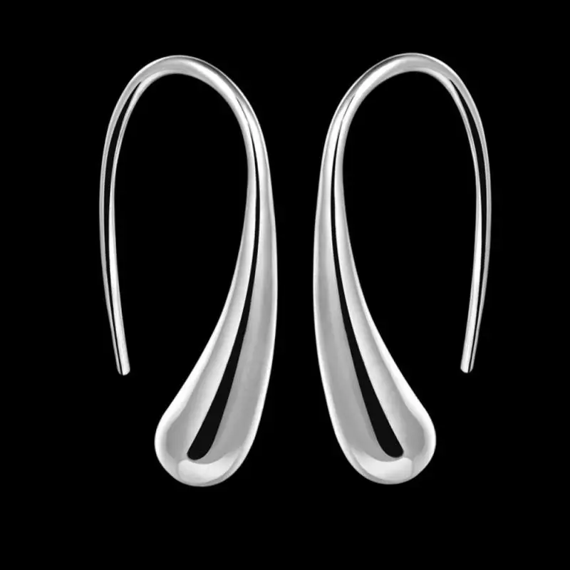 Модные женские серьги ювелирные украшения Серебряные капли воды Крюк Пирсинг